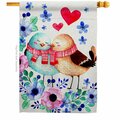 Patio Trasero Winter Sweet Birdes Springtime Valentine Double-Sided Garden Decorative House Flag, Multi Color PA3888978